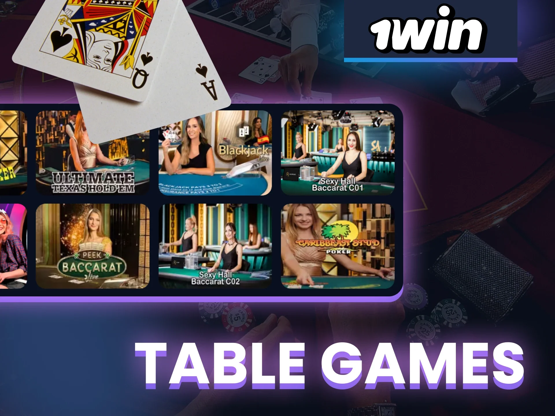 For live casino games at 1win, go to the Table Games section.